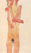 Egon Schiele Nude Girl with Folded Arms (mk12) USA oil painting artist